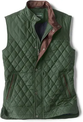Orvis RT7 Quilted Vest for Men - Versatile Diamond-Quilted Thermoregulating Polyester Weave with Zip and Button Placket