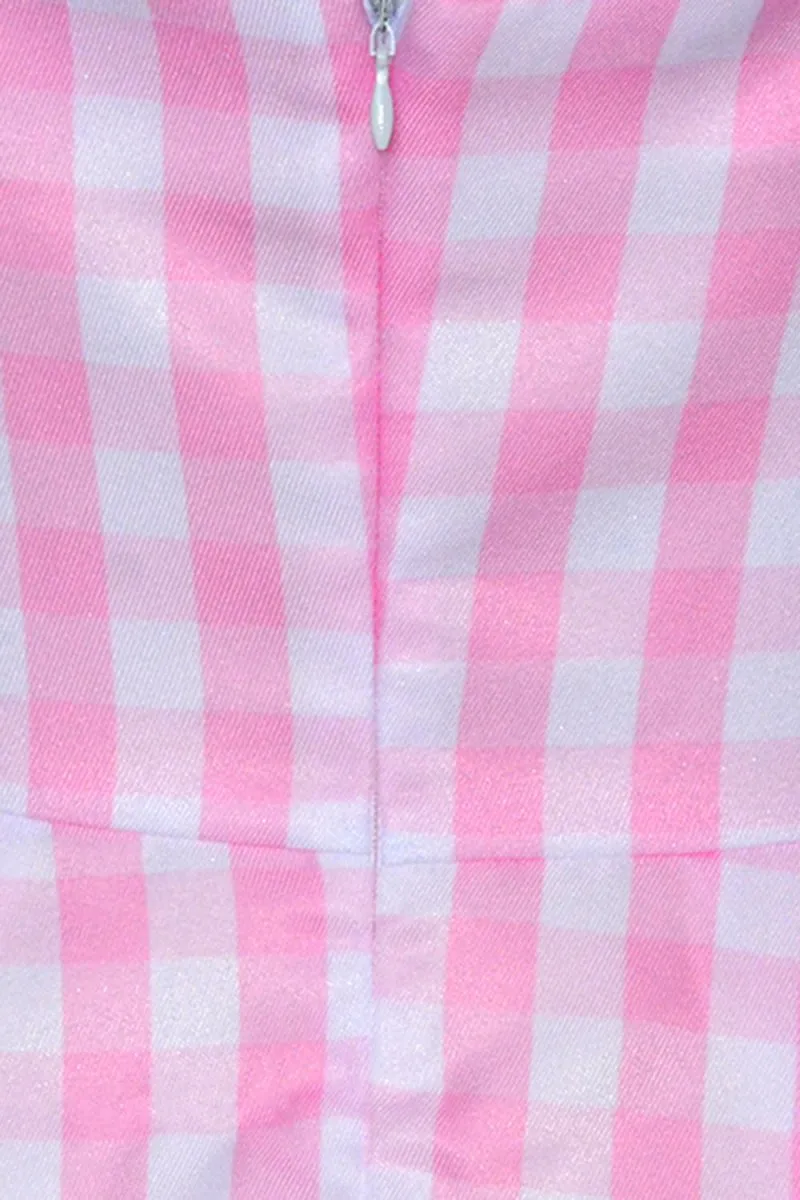 Pink Plaid Pin Up 1950s Dress Accessory Set