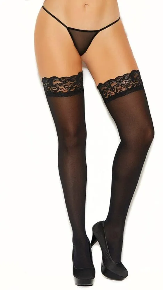 Plus Size Opaque Thigh Hi with Silicon Top