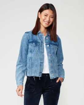Rowan Jacket Raw Hem in Pearl Blue