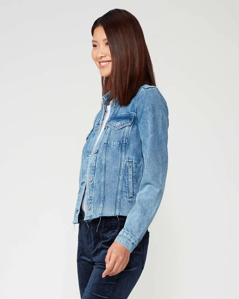Rowan Jacket Raw Hem in Pearl Blue
