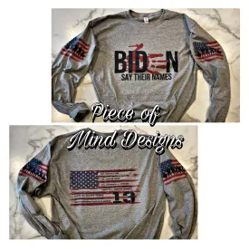 Say Their Names Biden Long Sleeve Tee
