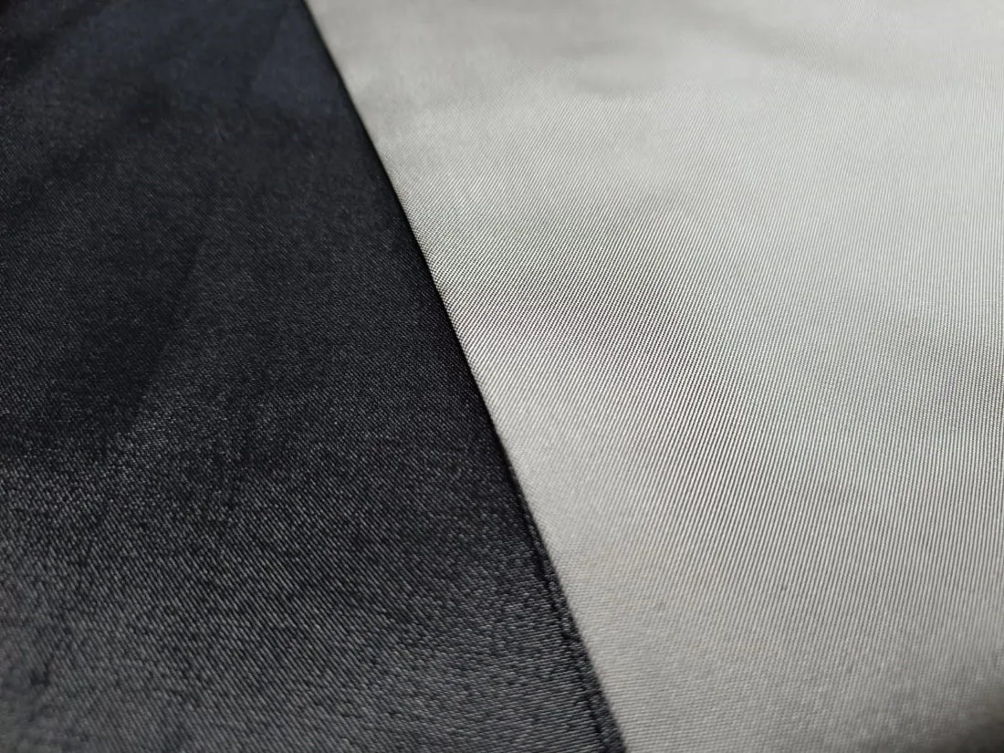Silk Dutchess Satin fabric Reversable black x silver  color 54" wide B2#15[7]