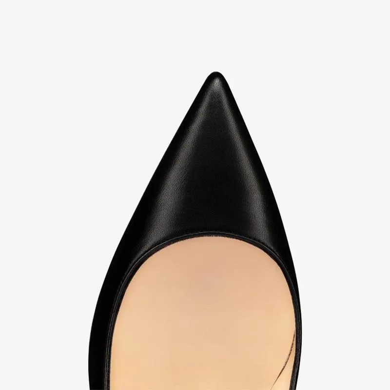 Stylish Black Calf Leather Pump