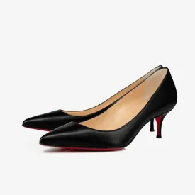Stylish Black Calf Leather Pump