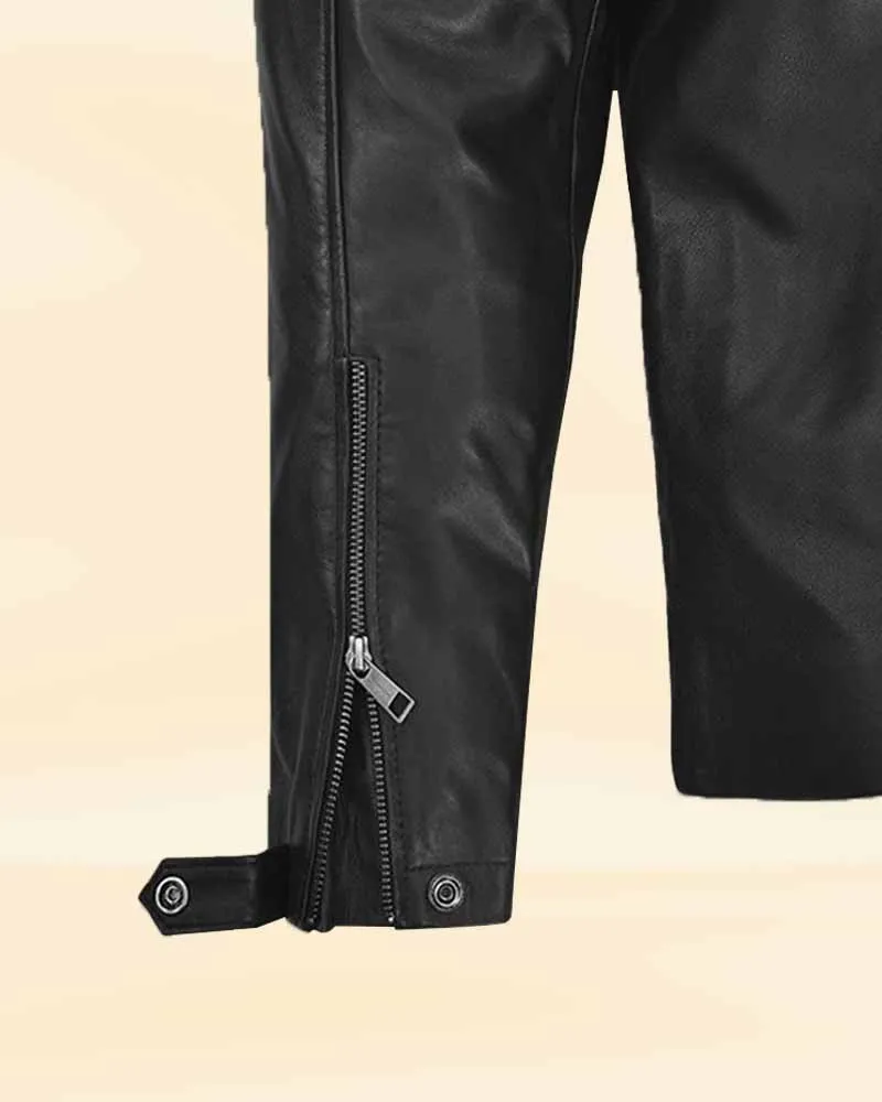 Stylish Black Leather Jacket Worn By Lan Somerhalder | Lan Somerhalder Stylish Black Leather Jacket