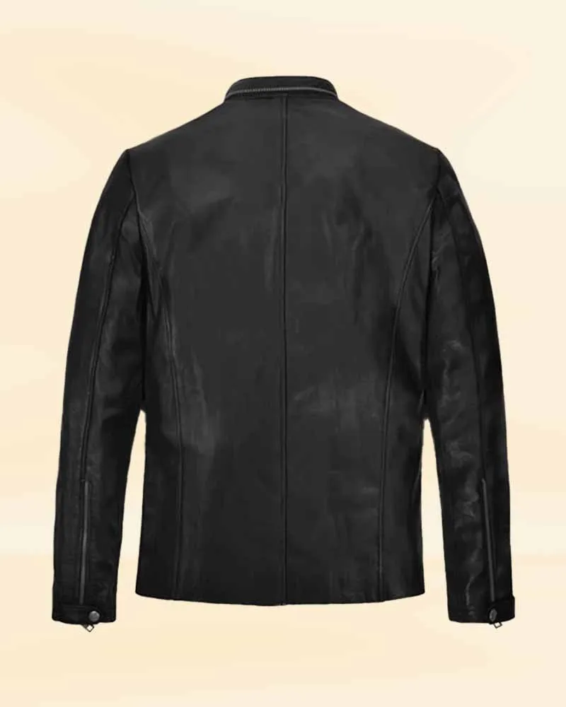 Stylish Black Leather Jacket Worn By Lan Somerhalder | Lan Somerhalder Stylish Black Leather Jacket