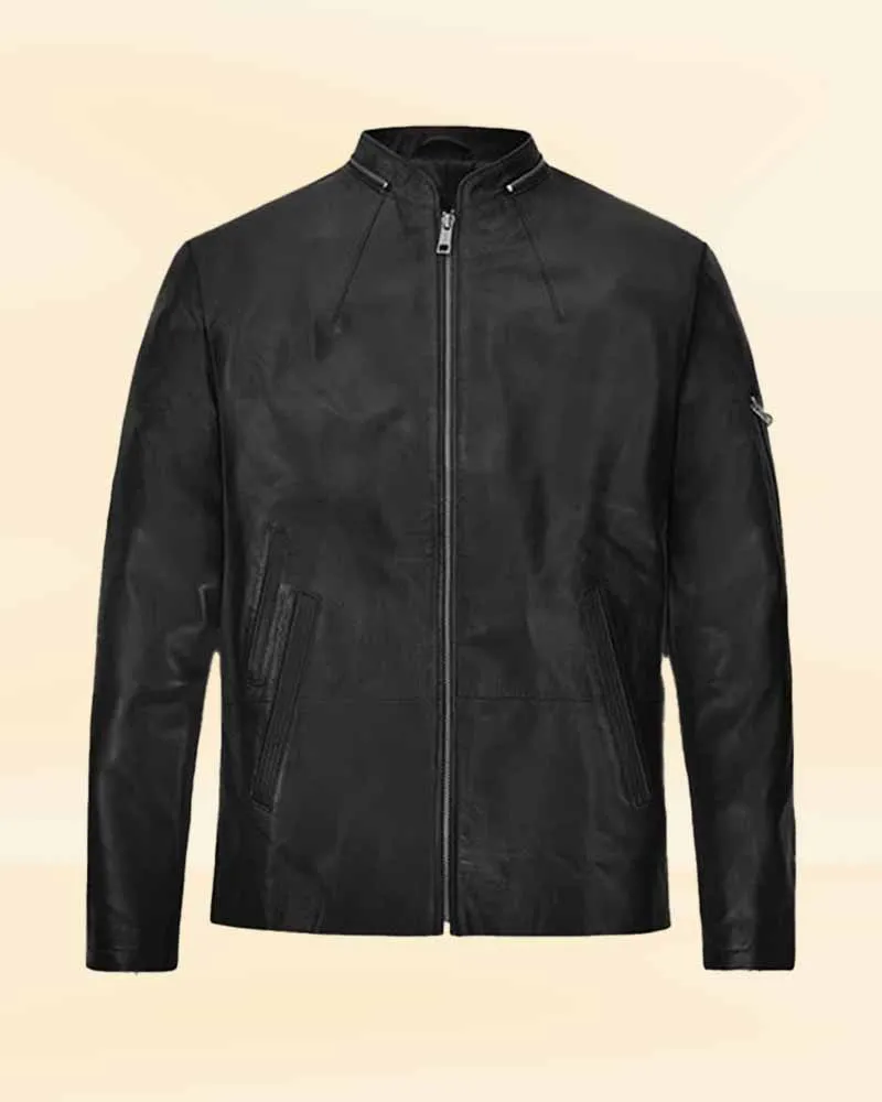 Stylish Black Leather Jacket Worn By Lan Somerhalder | Lan Somerhalder Stylish Black Leather Jacket