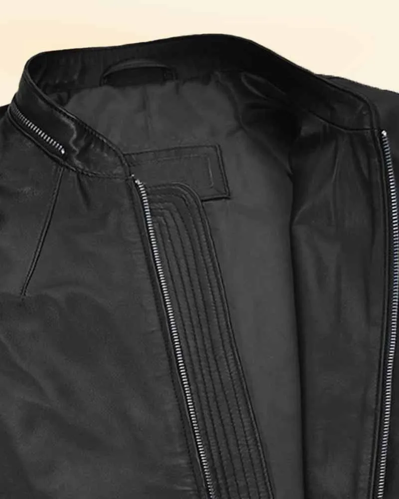 Stylish Black Leather Jacket Worn By Lan Somerhalder | Lan Somerhalder Stylish Black Leather Jacket