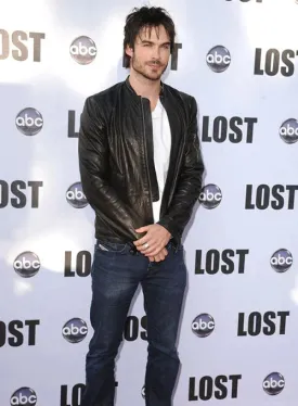 Stylish Black Leather Jacket Worn By Lan Somerhalder | Lan Somerhalder Stylish Black Leather Jacket