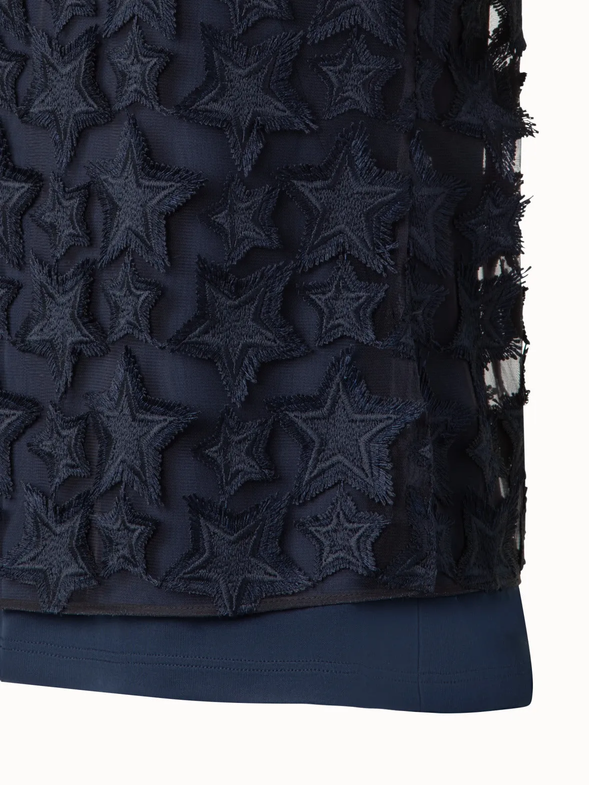 Top with 3D Star Embroidery