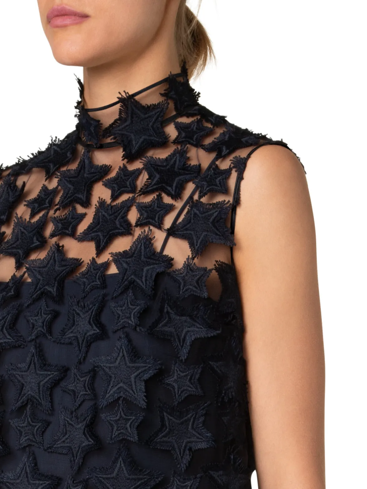 Top with 3D Star Embroidery