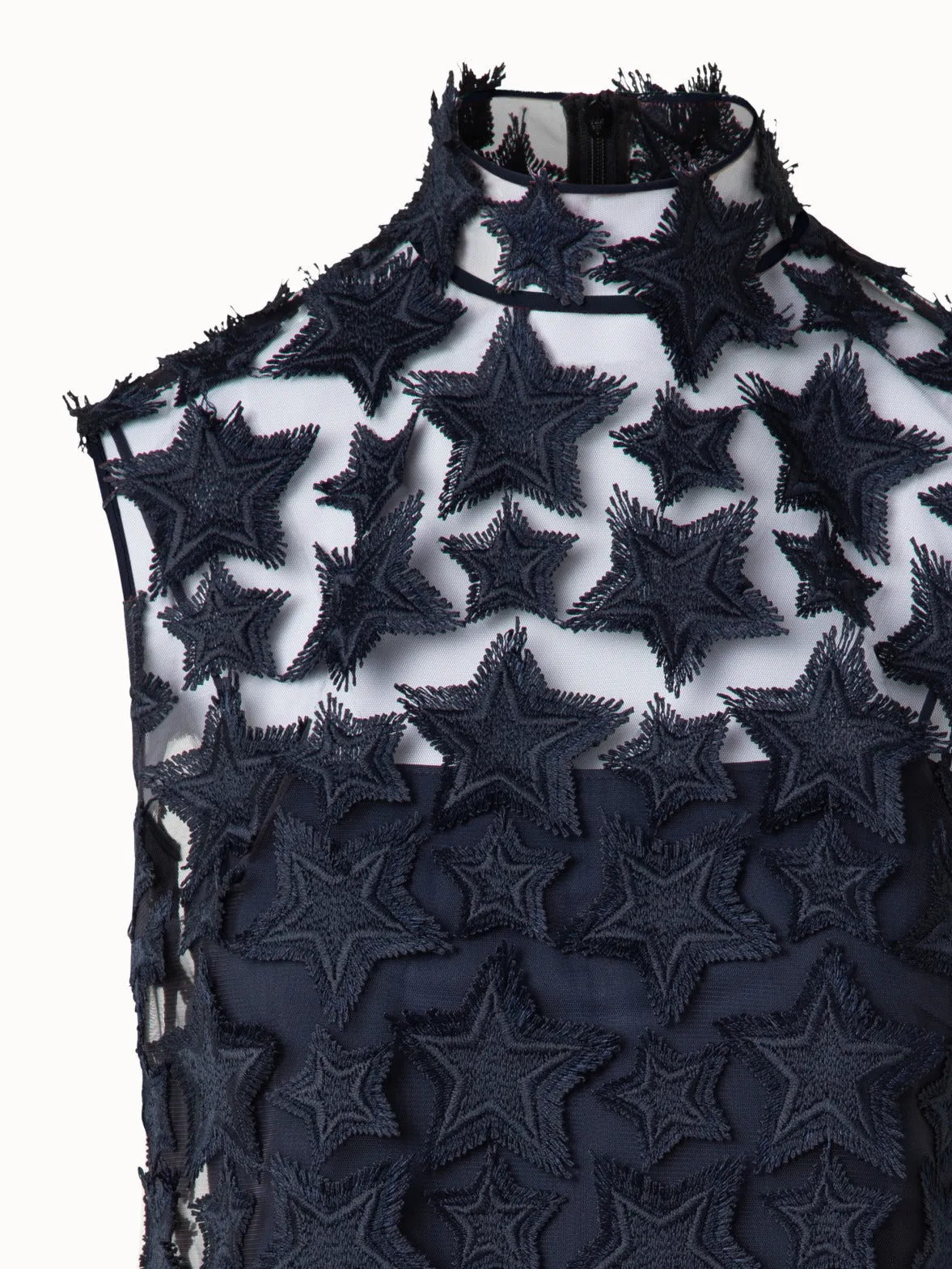 Top with 3D Star Embroidery