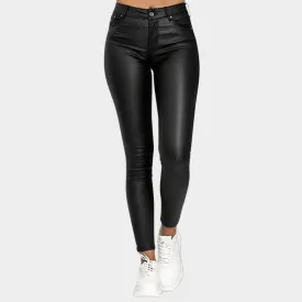 Women's PU Leather Pants  High Waist Stretch Bodycon Trousers  Slim Fit Pencil Style  Multiple Colours