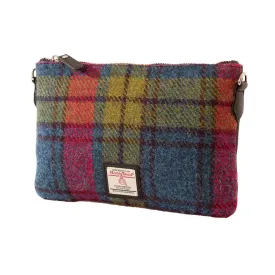 Zip Purse Bag - Blue Pink Check