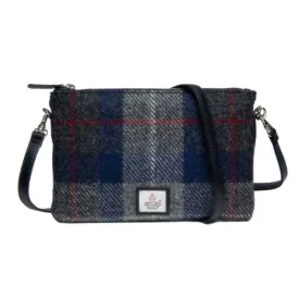 Zip Purse Bag - Harris Tweed Blue Check