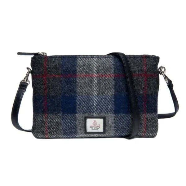 Zip Purse Bag - Harris Tweed Blue Check